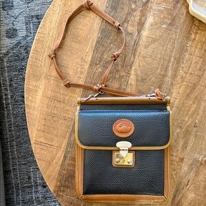 Dooney & Bourke Black and Brown Leather Purse Unique Strap